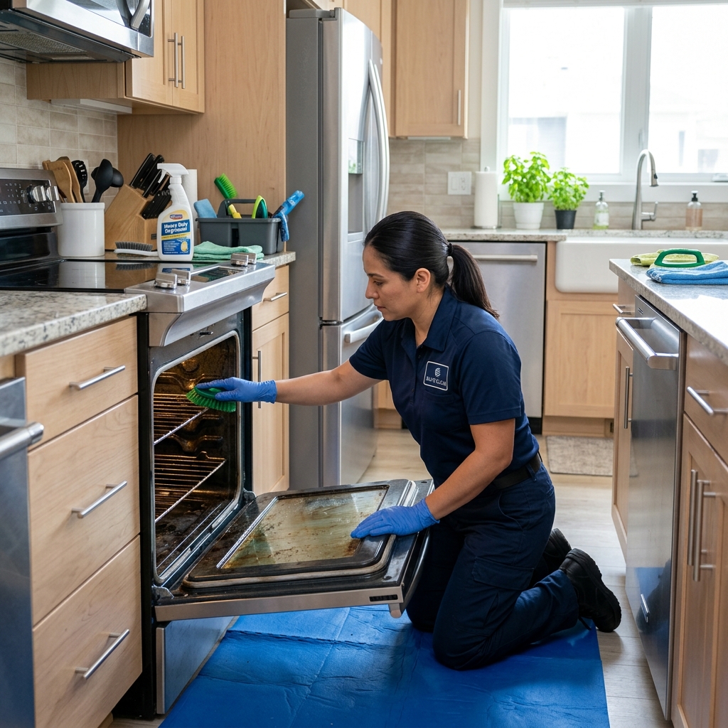 Thorough deep cleaning service in a modern home
